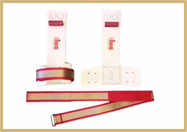 IWA 480 Ringehandschutz 2-Loch rot/gold/rot, IWA-Gurtband