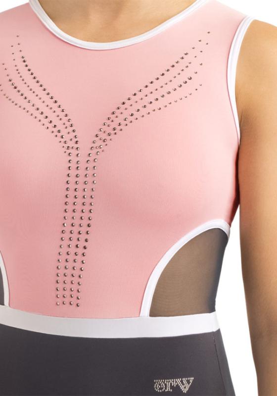 ERVY Jamala 1 Turnanzug 11987.07/1– ärmellos mit Criss-Cross, Tüll & Strass